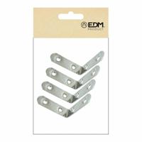 Hoeksteun EDM 86091 an24 Roestvrij staal 5 x 5 x 1,6 cm 4 Stuks - thumbnail