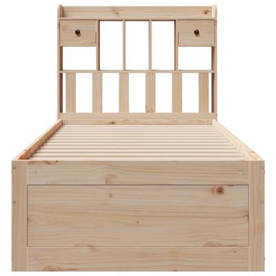 Bed met boekenkast zonder matras massief grenenhout 135x190 cm - thumbnail