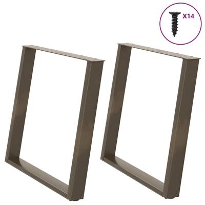 Eettafelpoten 2 st U-vormig 100x(72-73) cm staal naturel