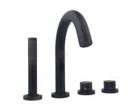 Wiesbaden Badrandkraan Caral 4-gats Thermostatisch Afbouwset Mat Zwart - Badrandkraan Caral 4-gats Thermostatisch Afbouwset Zwart - thumbnail