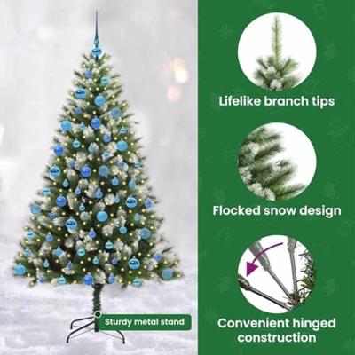 VidaXL Kunstmatige scharnierkerstboom met bedekte sneeuw 180 cm