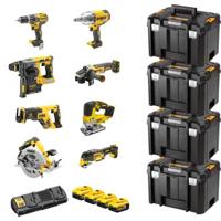 DEWALT DCK865P4T-QW DCK865P4T-QW Gereedschapsset Accu-klop/schroefmachine, Accu-slagmoersleutel, Accu-boorhamer, Haakse accuslijper, Accu-reciprozaag, - thumbnail