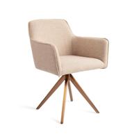 Jesper Home Eetkamerstoel 'Hofu' Turn Rose Gold, kleur Wild Walnut - thumbnail