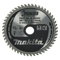 Makita Cirkelzaagblad voor Aluminium | Specialized | Ø 136mm Asgat 20mm 50T - B-40303 - thumbnail