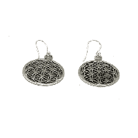 Flower of Life Oorbellen 925 Zilver - thumbnail