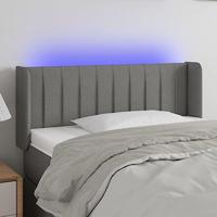 Hoofdbord LED 83x16x78/88 cm stof donkergrijs - thumbnail