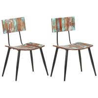 Eetkamerstoelen 2 st massief gerecycled hout - thumbnail