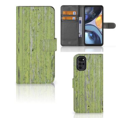 Motorola Moto G22 | Book Style Case | Green Wood