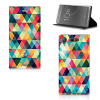 Sony Xperia XZ1 Hoesje met Magneet Geruit - thumbnail