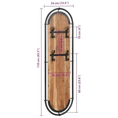Wandkapstokken 2 st met 4 haken massief acaciahout Wandkapstokken 2 st met 4 haken massief acaciahout
