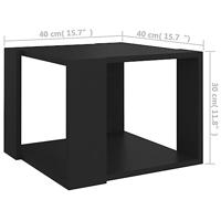 Salontafel 40x40x30 cm bewerkt hout zwart - thumbnail