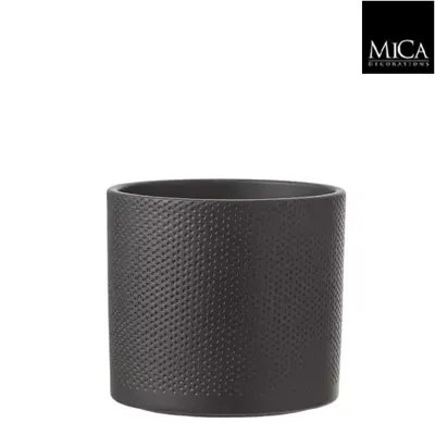 Mica Decorations era pot donkergrijs relief 17,5x19,5cm Mica Decorations era pot donkergrijs relief 17,5x19,5cm