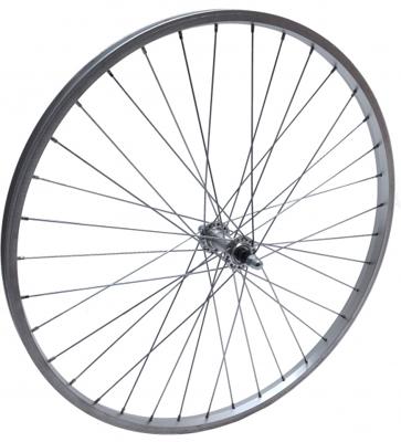 Voorwiel 26x1.75 inch Aluminium velg, vaste as, zilver