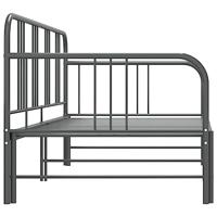VidaXL Slaapbankframe uittrekbaar metaal grijs 90x200 cm - thumbnail