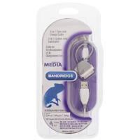 3-in-1 Data en Oplaadkabel USB A Male - Micro-B Male 1.00 m Wit - thumbnail