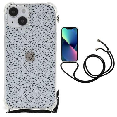 iPhone 14 Plus Doorzichtige Silicone Hoesje Stripes Dots iPhone 14 Plus Doorzichtige Silicone Hoesje Stripes Dots