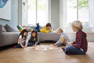 BS Toys mega houten domino spel, 28dlg,. BS Toys mega houten domino spel, 28dlg,.