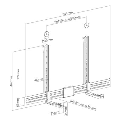 My Wall HZ 31 L Soundbar-beugel Vast Zwart 1 stuk(s)