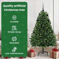 VidaXL Kunstkerstboom met 150 led groen 150 cm pvc en metaal - thumbnail