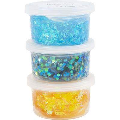Creativ Company Sequin clay, blauw/groen harmonie, 3x60 gr/ 1 doos