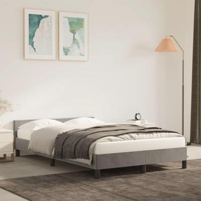 Bedframe zonder matras 120x190 cm fluweel lichtgrijs