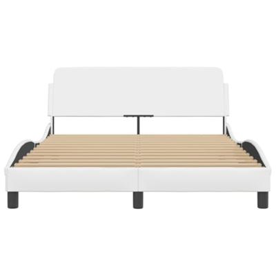 Bedframe met hoofdbord kunstleer wit 120x200 cm Bedframe met hoofdbord kunstleer wit 120x200 cm