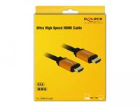 Delock 85726 HDMI-kabel HDMI Aansluitkabel HDMI-A-stekker 0.5 m Zwart, Goud Afgeschermd (drievoudig), Vergulde steekcontacten, 8K UHD - thumbnail