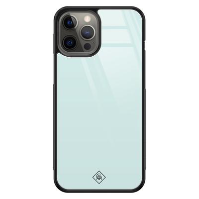 iPhone 12 Pro Max glazen hardcase - Pastel blauw