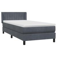 Boxspring met matras fluweel donkergrijs 80x220 cm - thumbnail
