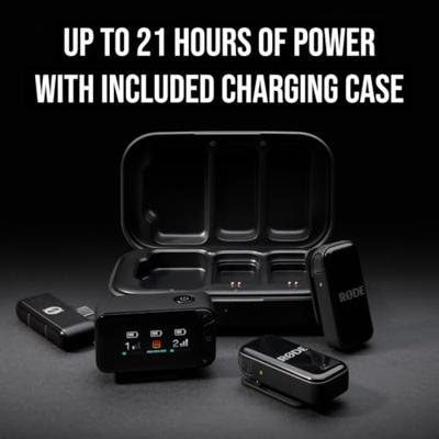 Rode WIMICROCKIT Microfoonset Dasspeld Zendmethode:Radiografisch, Draadloos Flitsschoenmontage, Incl. kabel, Incl. windkap, Incl. microfoonstatief USB-C,