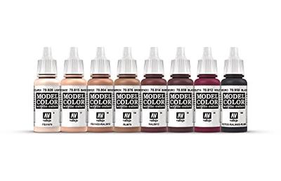 Vallejo 70119 Modelspoor mengkleur Huidkleuren, Lichtroze, Rood-grijs, Zwart/rood, Beige, Violet, Zand-geel (mat), Signaalzwart (zijdemat) 8 stuk(s) Vallejo 70119 Modelspoor mengkleur Huidkleuren, Lichtroze, Rood-grijs, Zwart/rood, Beige, Violet, Zand-geel (mat), Signaalzwart (zijdemat) 8 stuk(s)