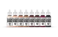 Vallejo 70119 Modelspoor mengkleur Huidkleuren, Lichtroze, Rood-grijs, Zwart/rood, Beige, Violet, Zand-geel (mat), Signaalzwart (zijdemat) 8 stuk(s) - thumbnail