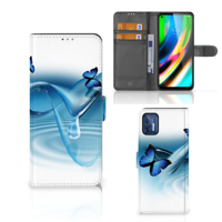 Motorola Moto G9 Plus Telefoonhoesje met Pasjes Vlinders - thumbnail