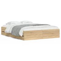 Bedframe met lades bewerkt hout sonoma eikenkleurig 140x200 cm - thumbnail