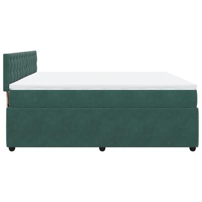 Boxspring met matras fluweel donkergroen 200x200 cm