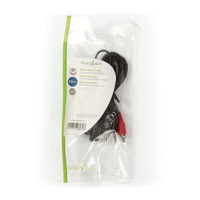 Stereo-Audiokabel | 3,5 mm Male - 2x RCA Male | 2,0 m | Zwart - thumbnail