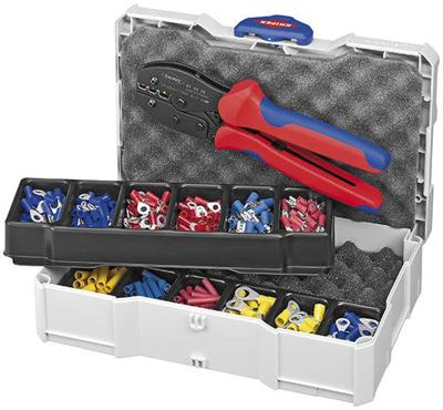 Knipex 97 90 21 Krimptang Geïsoleerde kabelschoenen, Geïsoleerde connectoren (male), Geïsoleerde stootverbinders 0.5 tot 6 mm² Incl. krimp-assortiment met Knipex 97 90 21 Krimptang Geïsoleerde kabelschoenen, Geïsoleerde connectoren (male), Geïsoleerde stootverbinders 0.5 tot 6 mm² Incl. krimp-assortiment met