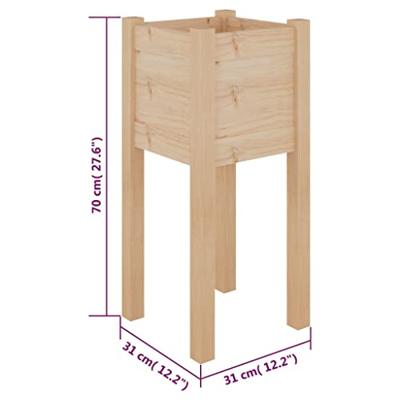 VidaXL Plantenbakken 2 st 31x31x70 cm massief grenenhout VidaXL Plantenbakken 2 st 31x31x70 cm massief grenenhout