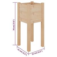 Plantenbakken 2 st 31x31x70 cm massief grenenhout - thumbnail