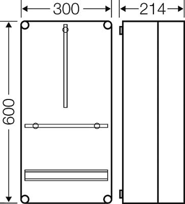 Hensel Mi 2410 Behuizing 300 x 600 x 214 Kunststof 1 stuk(s)