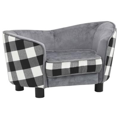 VidaXL Hondenbank 68x38x38 cm pluche grijs