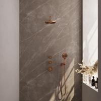 Brauer Copper Edition Thermostatische Regendoucheset Inbouw - Hoofddouche 20 cm - Gebogen Wandarm - Handdouche 3 Standen - Doucheslang - Wandaansluitbocht - thumbnail