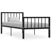 Bedframe metaal zwart 90x200 cm - thumbnail