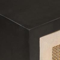 Dressoir 55x30x76 cm massief mangohout en ijzer zwart - thumbnail