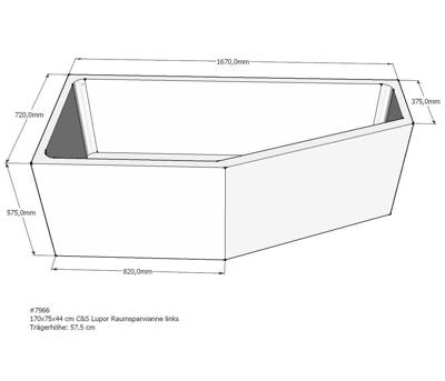 Xenz beterbad baddrager voor society compact links 170x75cm Xenz beterbad baddrager voor society compact links 170x75cm