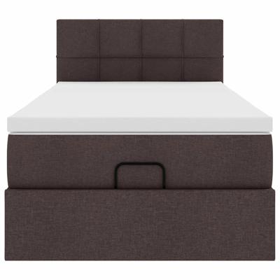 Ottoman bed met matras 180x200cm stof donkerbruin - thumbnail
