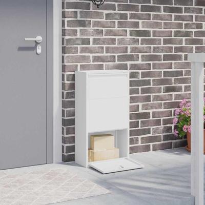 VidaXL Pakket inwerp box met opslag met slot wit 44 x 22 x 82 cm staal