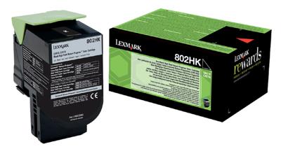 Lexmark Return Program toner 802, 4.000 pagina's, OEM 80C2HK0, zwart Lexmark Return Program toner 802, 4.000 pagina's, OEM 80C2HK0, zwart