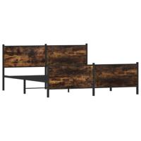 Bedframe zonder matras metaal gerookt eikenkleurig 193x203 cm - thumbnail