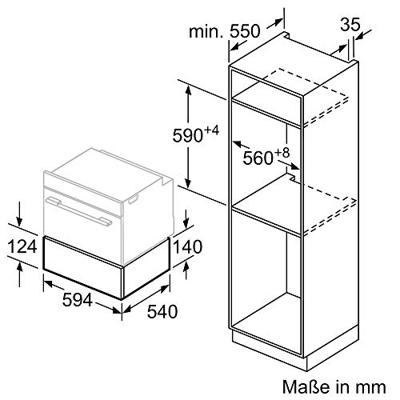Bosch BIC510NB0 inbouw warmhoudlade met Push-Pull mechanisme - thumbnail